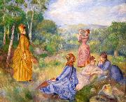 Pierre-Auguste Renoir Young Ladies Playing Badminton Sweden oil painting reproduction